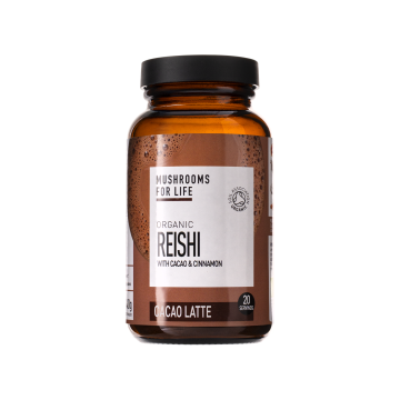 Суміш для приготування Какао лате з грибами Рейші органічна 140г, Mushrooms For Life