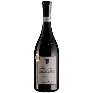 Вино Zeni Amarone della Valpolicella Barriques / Амароне делла Вальполічелла Барік 2019, червоне сухе, 0.75 л