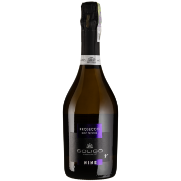 Ігристе Soligo Nine Prosecco DOC Treviso Dry / Найн Просеко DOC Тревізо Драй, біле, 0.75 л