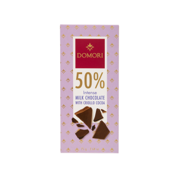 Шоколад молочний 50% 75г, Domori