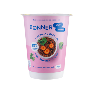 Каша гречана класична з овочами 60г, Bonner