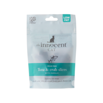 Корм для котів сухий додатковий шматочки тунця та краба сушені 70г, The Innocent Cat