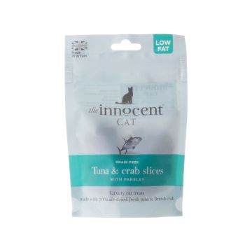Корм для котів сухий додатковий шматочки тунця та краба сушені 70г, The Innocent Cat