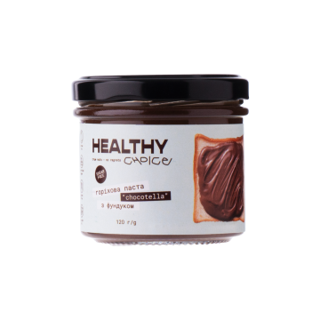 Паста горіхова "Chocotella" з фундуком без доданого цукру 120мл, Healthy Choice
