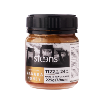Мед манука одноквітковий необроблений MGO 1122+(UMF24+) 225мл, Steens Manuka Honey