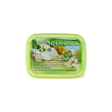 Продукт рослинний Крем чіз з тофу з травами та часником органічний 140г, Soyana