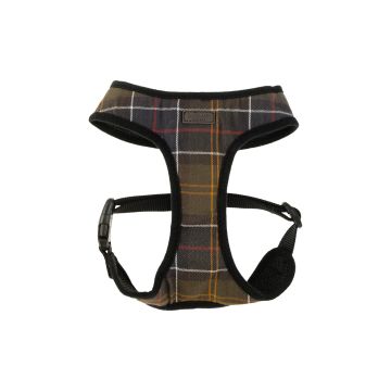 Шлейка для собак в клітину бежева розмір S, Barbour