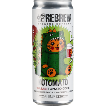 Пиво Rebrew Rebrew Kotomato Wasabi Tomato Gose, 0.33 л