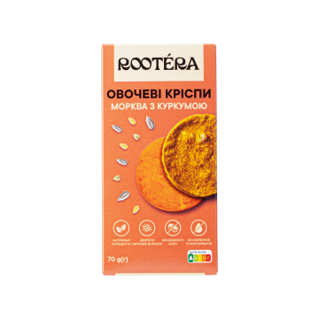 Кріспи овочеві "Морква з куркумою" 70г, Rootera