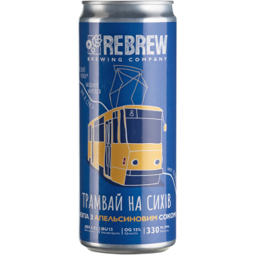 Пиво Rebrew Rebrew Трамвай на Сихов NEIPA с апельсиновым соком, 0.33 л