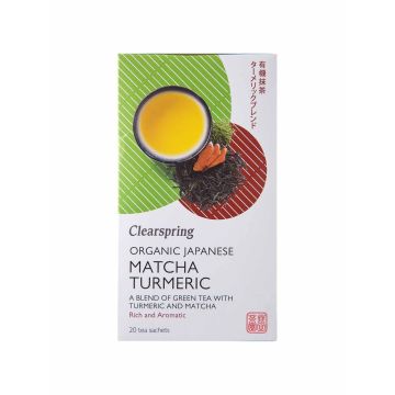Чай зелений Матча з куркумою органічний пакет. 36г, Clearspring
