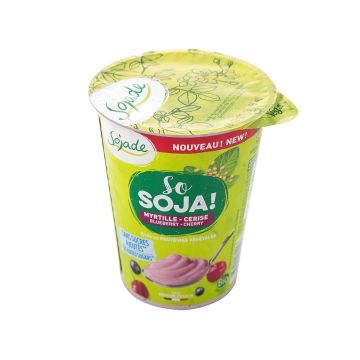 Продукт з ферментованої сої з чорницею та вишнею без доданого цукру органічний 400г, Sojade