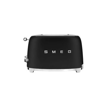 Тостер електричний на 2 тости стиль 50х чорний матовий, SMEG