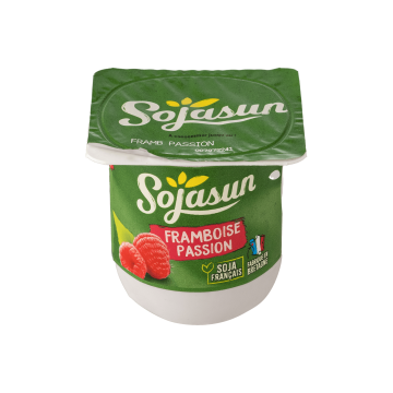 Продукт з ферментованої сої з малиною та маракуйєю 100г, Sojasun
