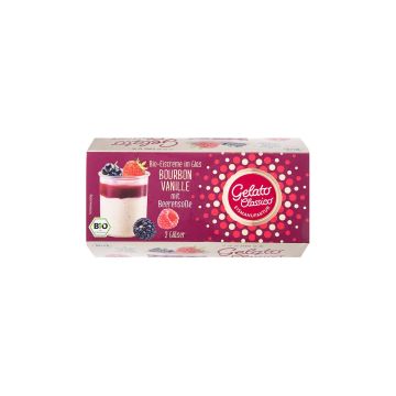 Морозиво з ваніллю та ягідним соусом органічне 2х150мл, Gelato Classico