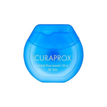 Нитка міжзубна вощена з ароматом м'яти 50м, Curaprox