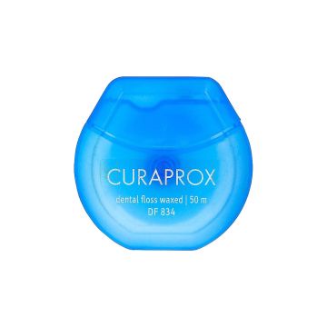 Нитка міжзубна вощена з ароматом м'яти 50м, Curaprox
