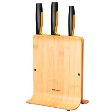 Набір ножів з бамбуковою підставкою (5од) Functional Form, Fiskars