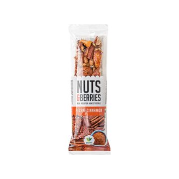 Батончик горіховий з пеканом та корицею органічний 30г, Nuts&Berries