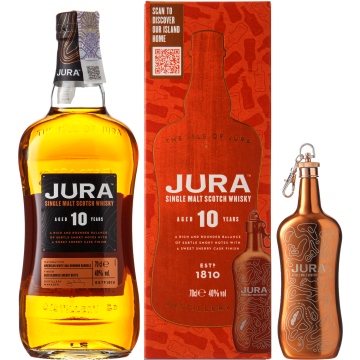 Віскі Jura 10yo + hipflask, gift box, 0.7 л