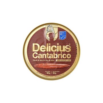 Консерви рибні "Філе кантабрійського анчоуса в оливковій олії MSC" 90г, Delicius