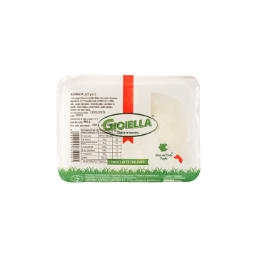 Сир м'який з коров'ячого молока Бурата 2х125г, Gioiella