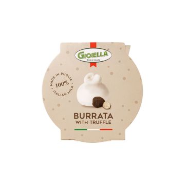 Сир м'який з коров'ячого молока Бурата з трюфелем 100г, Gioiella