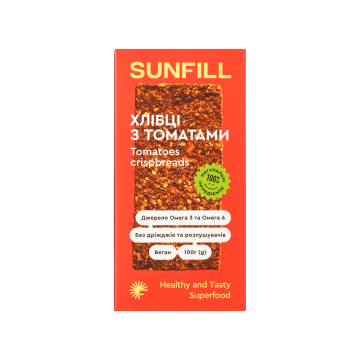 Хлібці з томатами 100г, Sunfill
