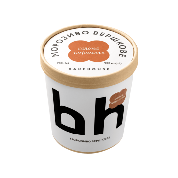 Морозиво вершкове Солона Карамель 11% 700г, Bakehouse