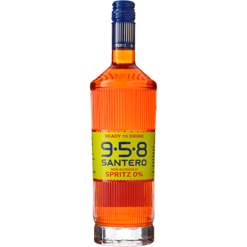 Безалкогольне Ігристе Santero Spritz Ready To Drink Non-Acoholic Shiver bottle 958 / Коктейль б/а сер/г Спрітц Реді Ту Дрінк Нон-Алкоголік Шивер боттл 958, 0.75 л