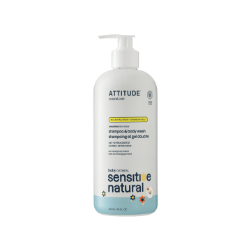 Гель для миття тіла та волосся Вівсянка 473мл Sensitive Skin, Attitude