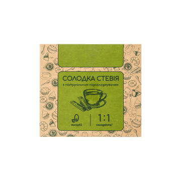 Цукрозамінник "Солодка Стевія 1:1" в стіках 50х4г, Green Leaf