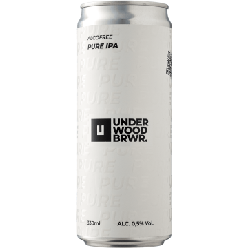 Пиво безалкогольне світле нефільтроване непастеризоване Андервуд Брюері П'юр IPA 330мл ж/б