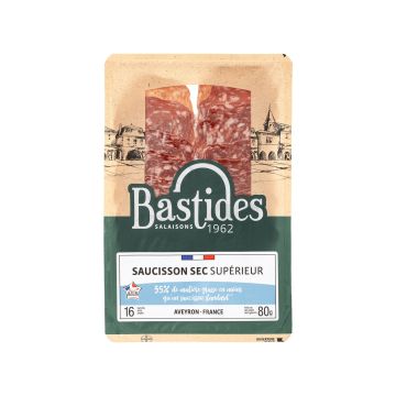 Ковбаса суха нарізна 80г, Bastides