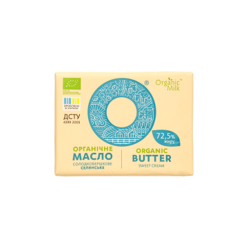 Масло солодковершкове селянське органічне 72,5% 180г, Organic Milk