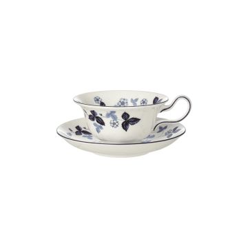 Чашка з блюдцем синя 177мл Wild Strawberry, Wedgwood