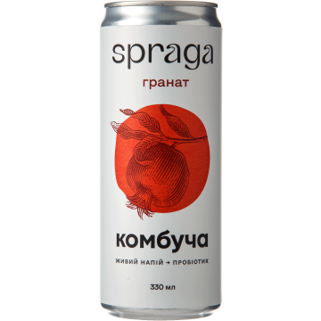 Напій ферментований Комбуча "Гранат" 330мл, Spraga ж/б
