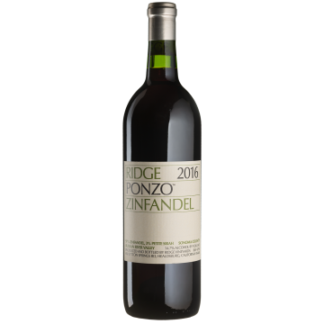 Вино Ridge Vineyards Ponzo Zinfandel / Понзо Зінфандель 2016, червоне сухе, 0.75 л
