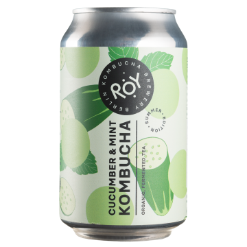 Напій ферментований Комбуча Огірок & М'ята органічний 330мл, ROY Kombucha