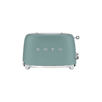 Тостер електричний на 2 тости смарагдово-зелений матовий стиль 50х, SMEG