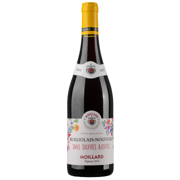 Вино Moillard Moillard Beaujolais Nouveau Sans Sulfites / Муайар Божолє Нуво Санс Сульфітес (без доданих сульфітів), червоне сухе, 0.75 л