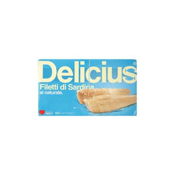Консерви рибні "Сардина філе у власному соку" 120г, Delicius