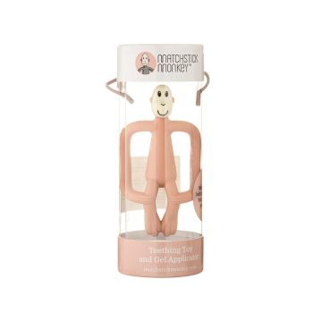 Іграшка-гризун Мавпочка пудрово-рожевого кольору 10,5см, Matchistick Monkey