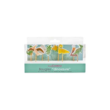 Набір свічок Динозавр зеленого кольору (8шт в пак), ScrapCooking