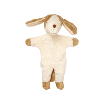 Іграшка м'яка плюшева Собака біло-бежева Hand puppet, Senger Naturwelt