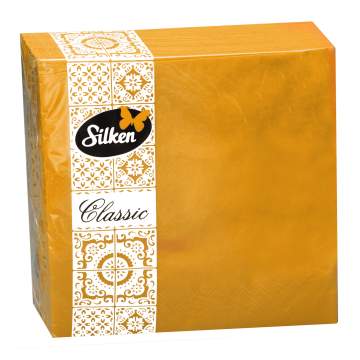 Серветки "Жовті" 3-шарові 33х33см (20шт), Silken