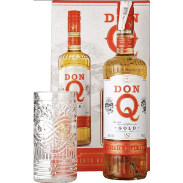 Ром Набір "Don Q Gold 0,700 + келих", 0.7 л