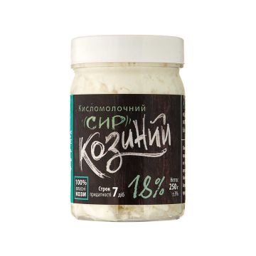 Сир кисломолочний Творог козиний 18% жиру 250г, Доообра ферма